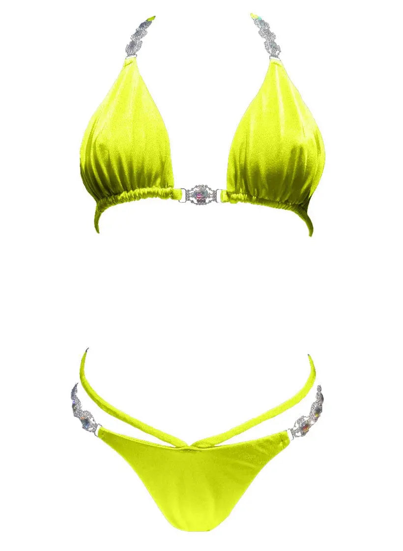 Shanel Triangle Top & Tango Bottom - Neon Yellow Regina's Desire Swimwear / Regi Beauty